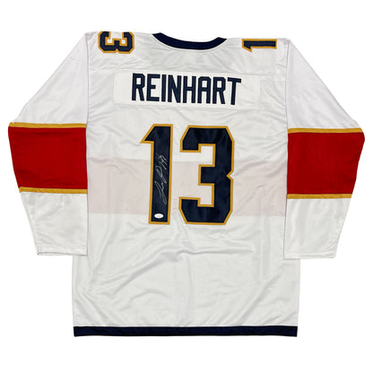 Sam Reinhart Signed Florida Panthers Custom White Jersey JSA COA