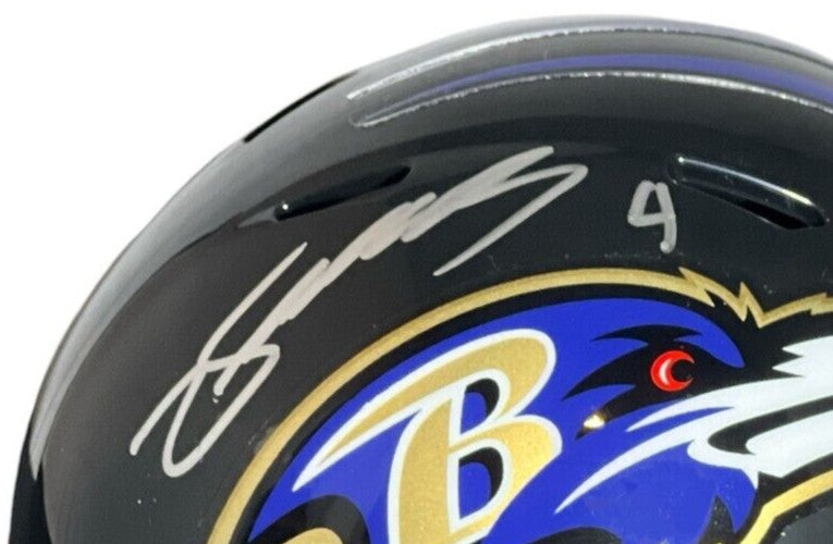 Zay Flowers Baltimore Ravens Signed Riddell Speed Mini Helmet JSA