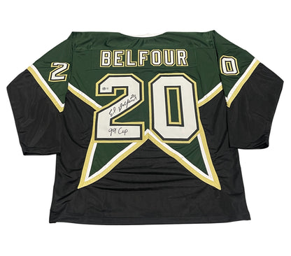 Ed Belfour Signed Dallas Stars Custom Hockey Jersey (99 Cup)