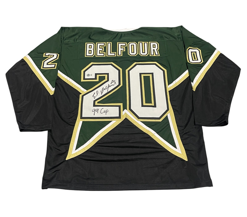 Ed Belfour Signed Dallas Stars Custom Hockey Jersey (99 Cup)