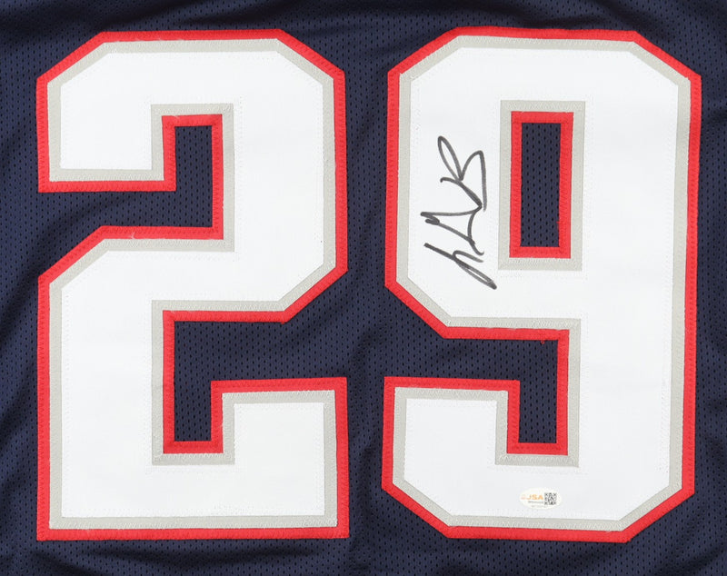 LeGarrette Blount Autographed New England Patriots Blue Custom Jersey