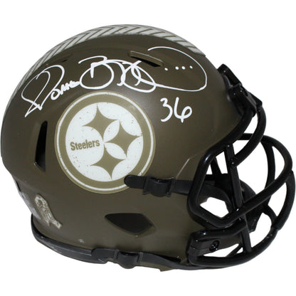 Jerome Bettis Signed Pittsburgh Steelers Salute to Service Mini Helmet