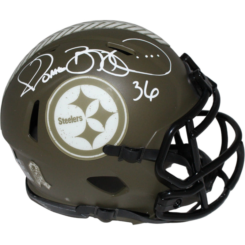 Jerome Bettis Signed Pittsburgh Steelers Salute to Service Mini Helmet