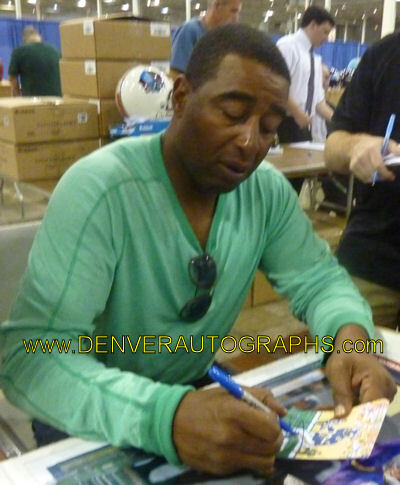 Cris Carter Signed Minnesota Vikings Goal Line Art Card HOF 13