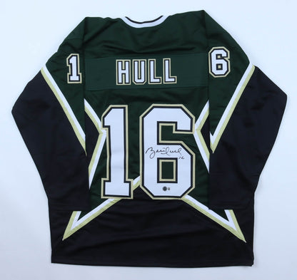 Brett Hull Signed Dallas Stars Custom Stitched Jersey Beckett COA