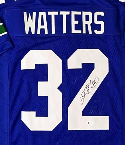 Ricky Watters Autographed Philadelphia Eagles Custom Blue Jersey