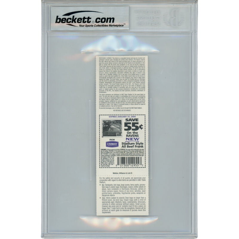 Ray Lewis Autographed Baltimore Ravens 11/30/03 Full Ticket Stub