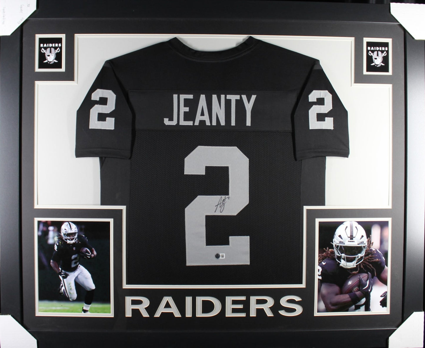 Ashton Jeanty Autographed Black Pro Style Framed Jersey