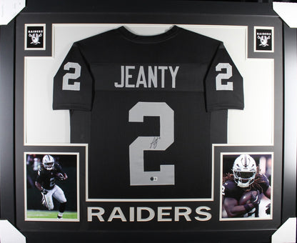 Ashton Jeanty Autographed Black Pro Style Framed Jersey