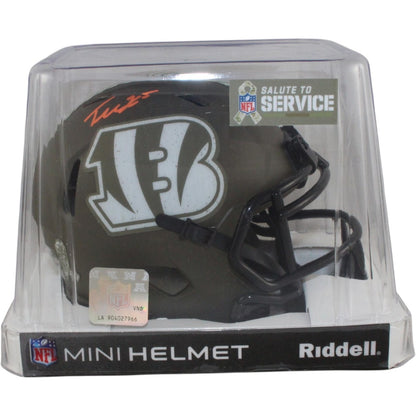 Tee Higgins Signed Cincinnati Bengals 2022 Salute to Service Mini Helmet