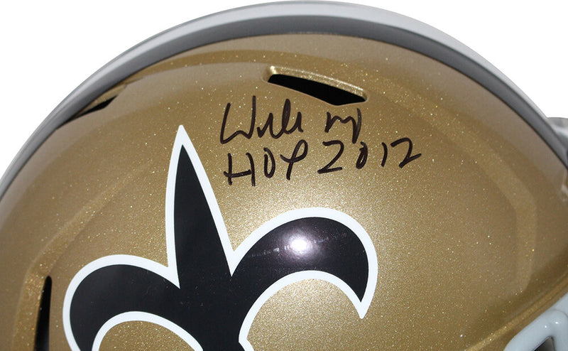 Willie Roaf Signed New Orleans Saints Throwback Speed Replica Helmet HOF BAS