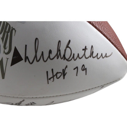 Butkus, Dorsett & More Multi-Signed NFL Hall of Fame Logo Football