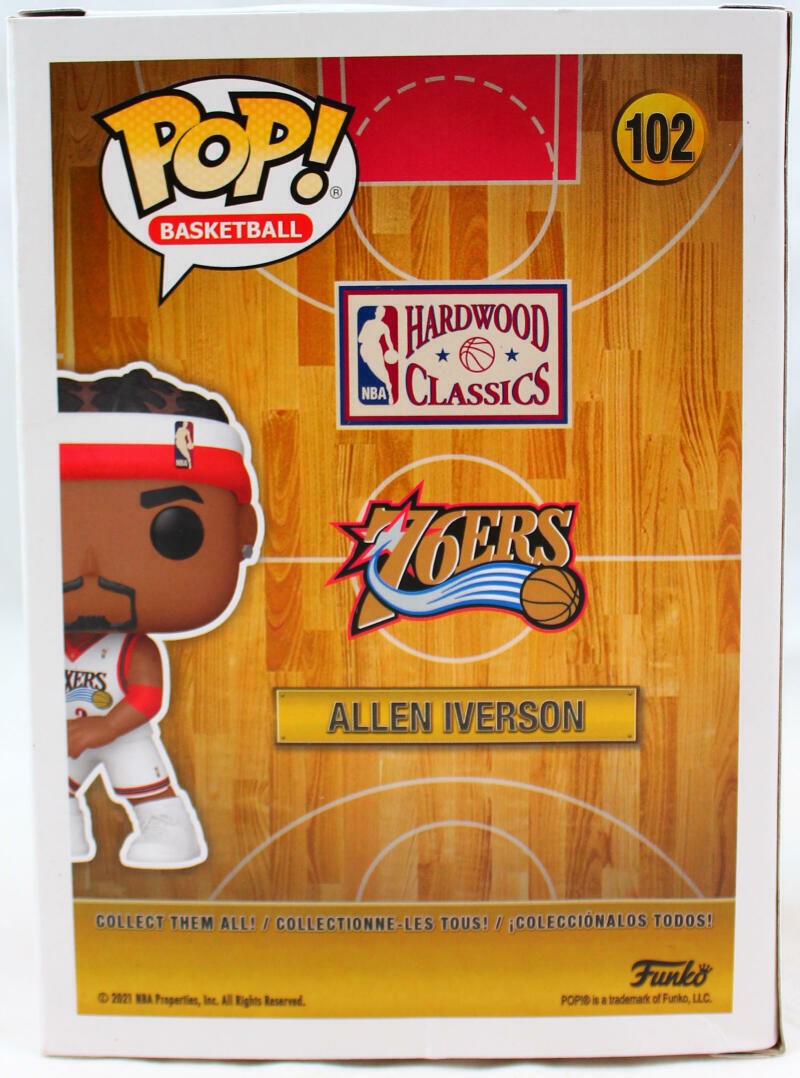 Allen Iverson Signed Funko Pop Figurine #102 White Jersey
