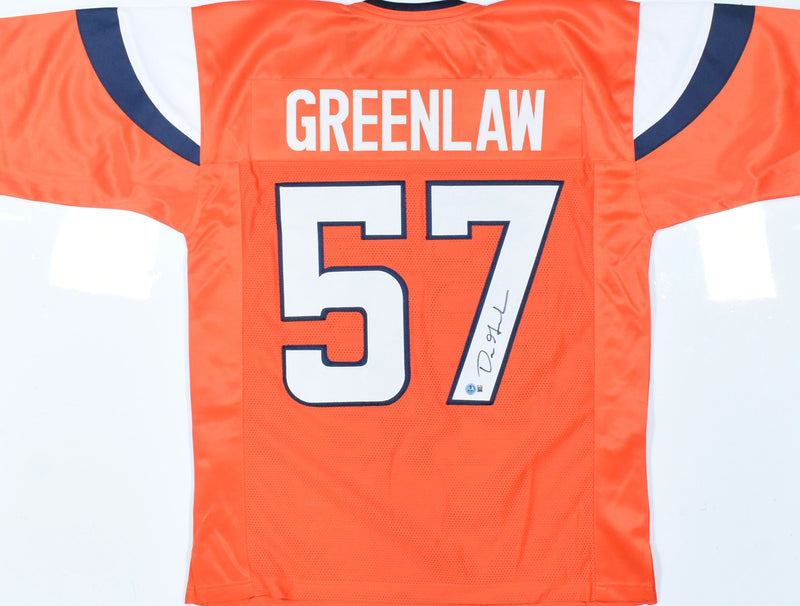 Dre Greenlaw Signed Denver Broncos Custom Orange Jersey