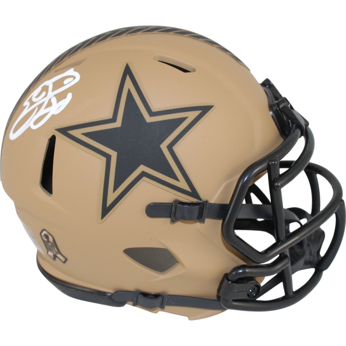 Emmitt Smith Dallas Cowboys Autographed Salute to Service Mini Helmet