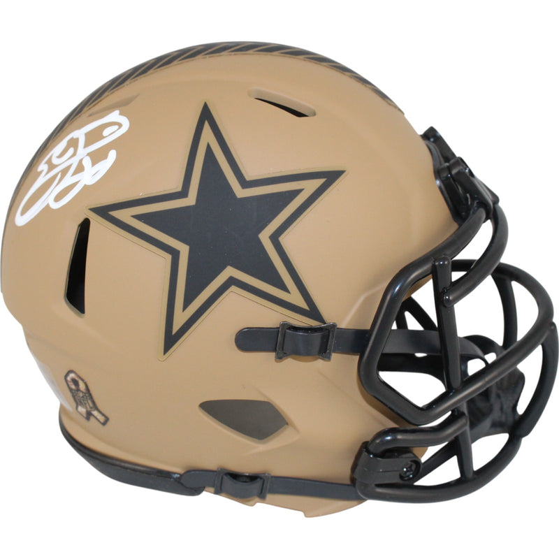 Emmitt Smith Dallas Cowboys Autographed Salute to Service Mini Helmet
