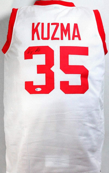 Kyle Kuzma Autographed White College Style Basketball Jersey