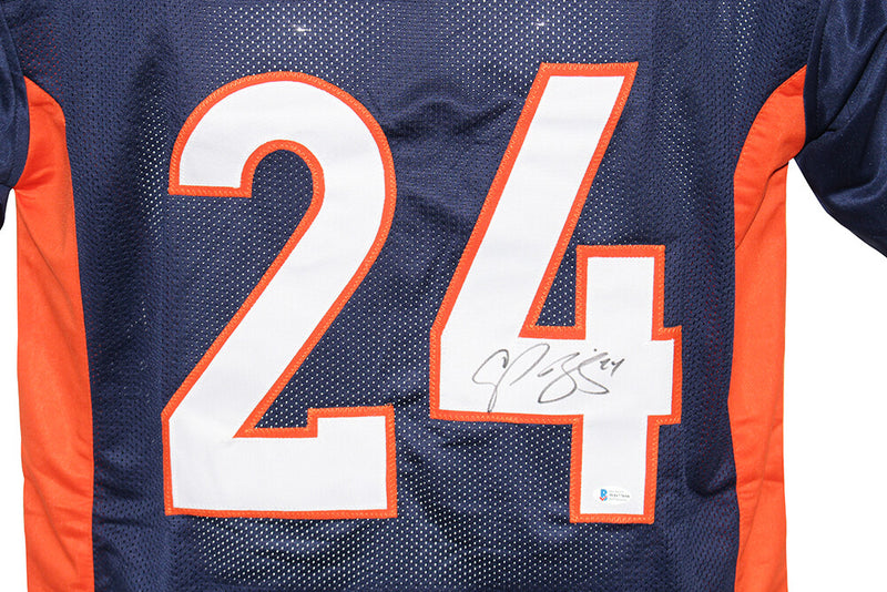 Champ Bailey Signed Denver Broncos Custom Blue Jersey (BAS)