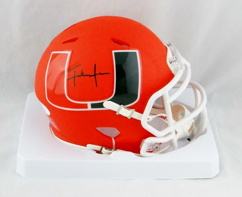 Frank Gore Signed Miami Hurricanes AMP Speed Mini Helmet
