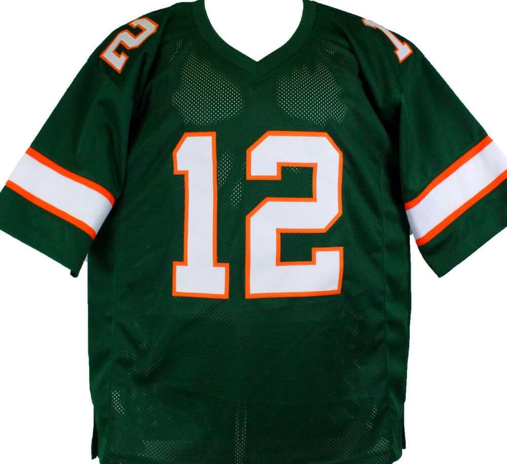 Jim Kelly Signed Miami Hurricanes Custom Green Jersey