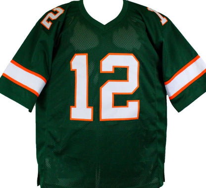 Jim Kelly Signed Miami Hurricanes Custom Green Jersey