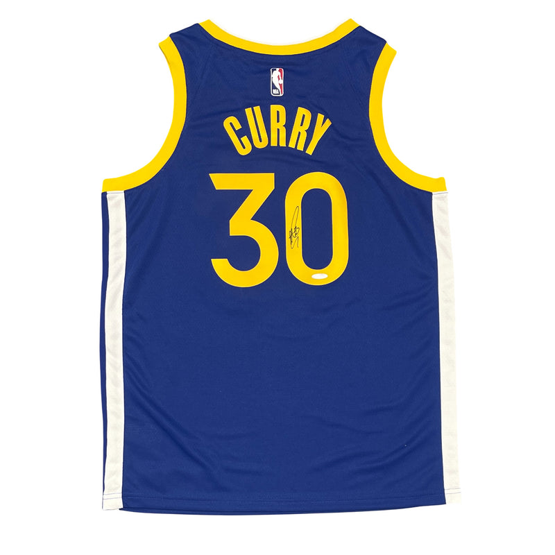 Stephen Curry Signed Golden State Warriors Blue Nike Swingman Jersey UDA