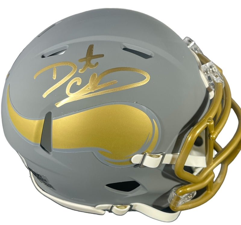 Daunte Culpepper Signed Minnesota Vikings Slate Mini Helmet BAS