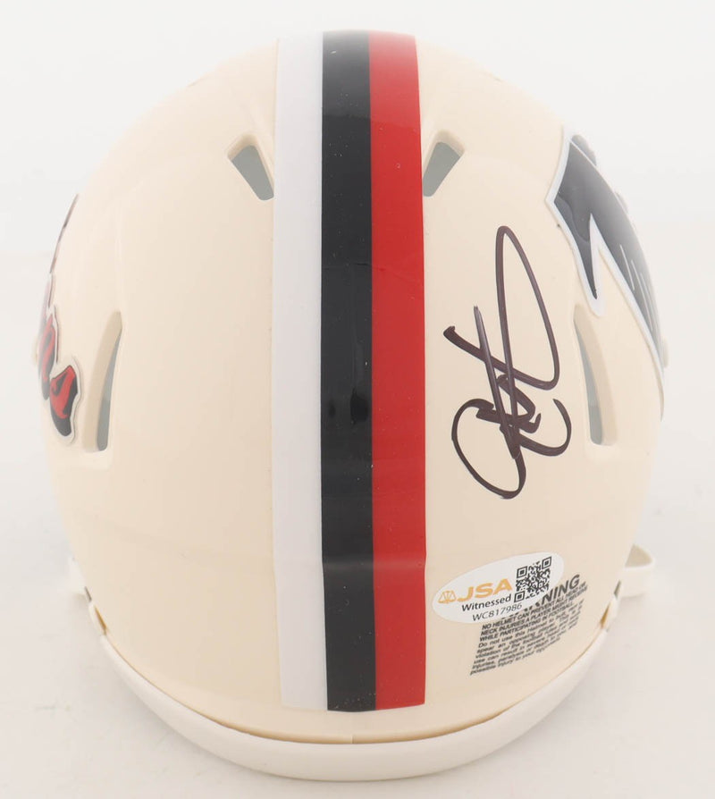 Eric Metcalf Autographed Atlanta Falcons Retro Mini Helmet