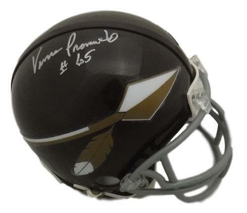 Vince Promuto Washington Redskins Signed Riddell Mini Helmet JSA