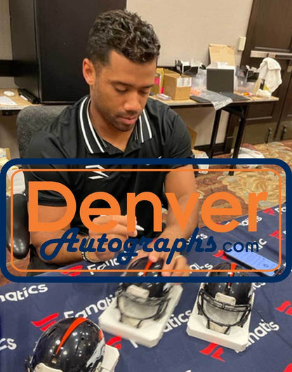 Russell Wilson Autographed Denver Broncos Speed Mini Helmet