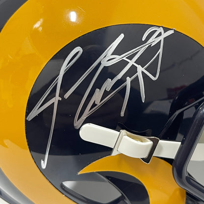 Jim Everett Signed Los Angeles Rams Throwback Mini Helmet Inscribed Beckett