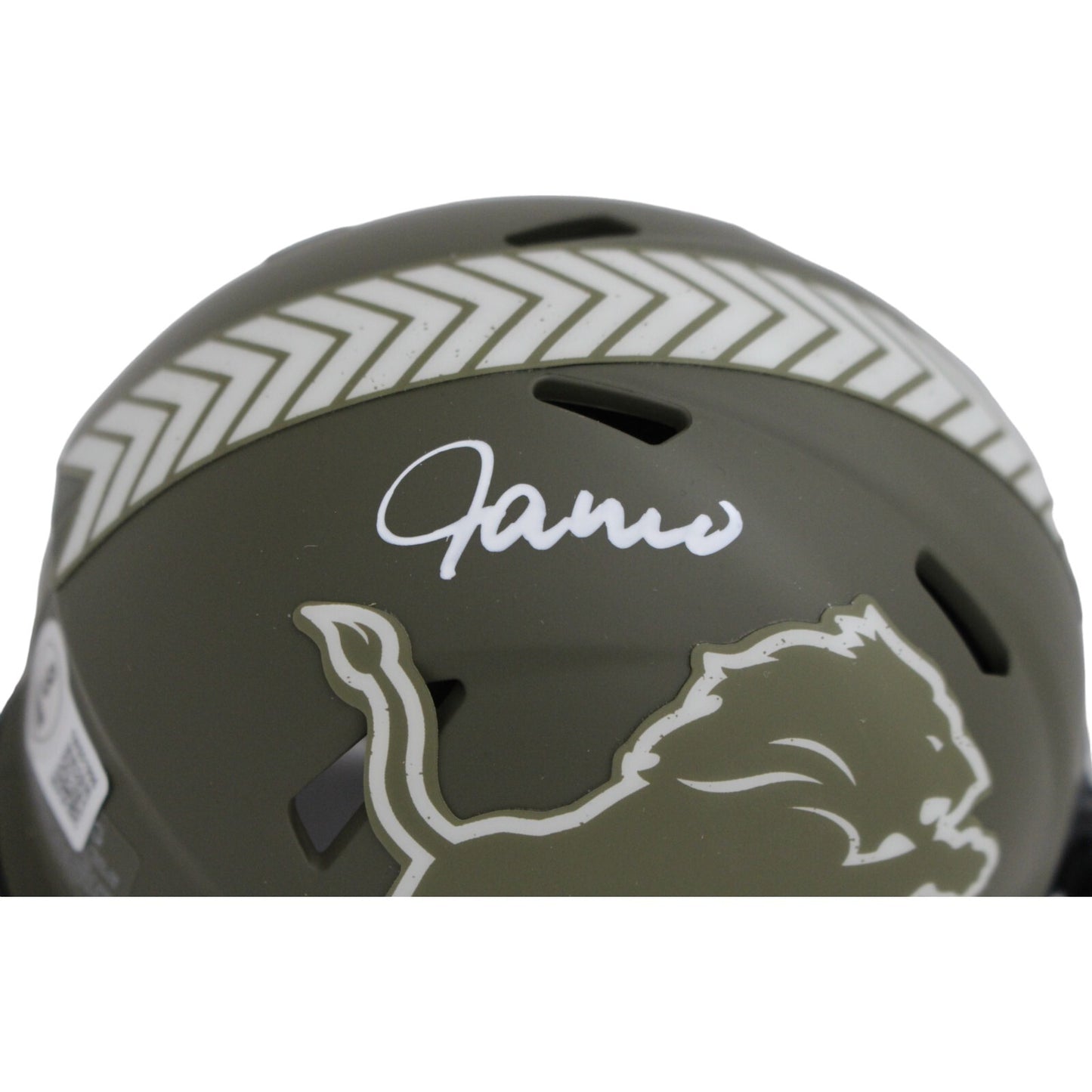 Jameson Williams Detroit Lions Autographed Salute to Service Mini Helmet
