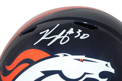 Phillip Lindsay Autographed Denver Broncos Full Size Speed Helmet