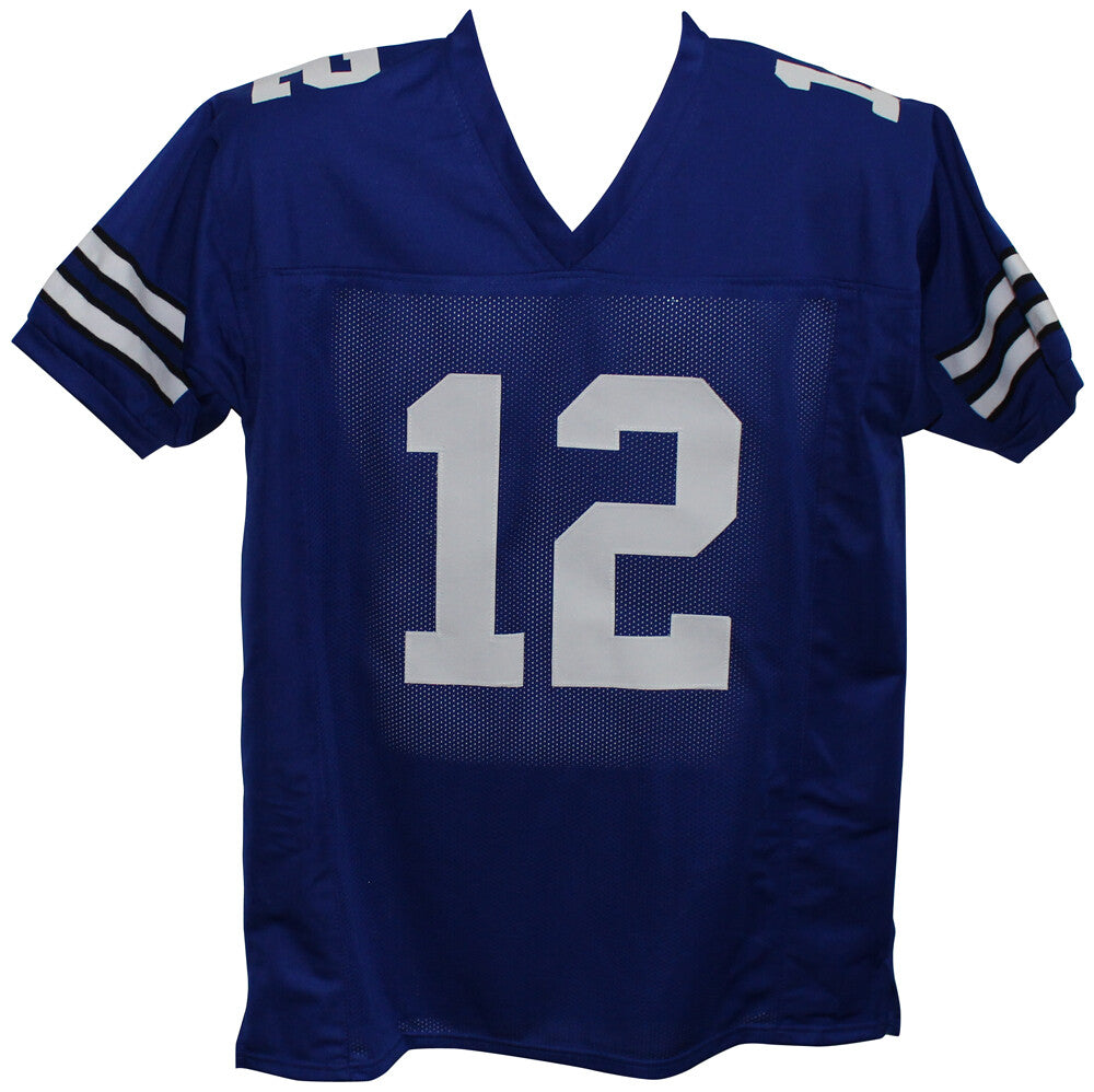 Roger Staubach Signed Dallas Cowboys Pro Style Blue Custom Jersey BAS