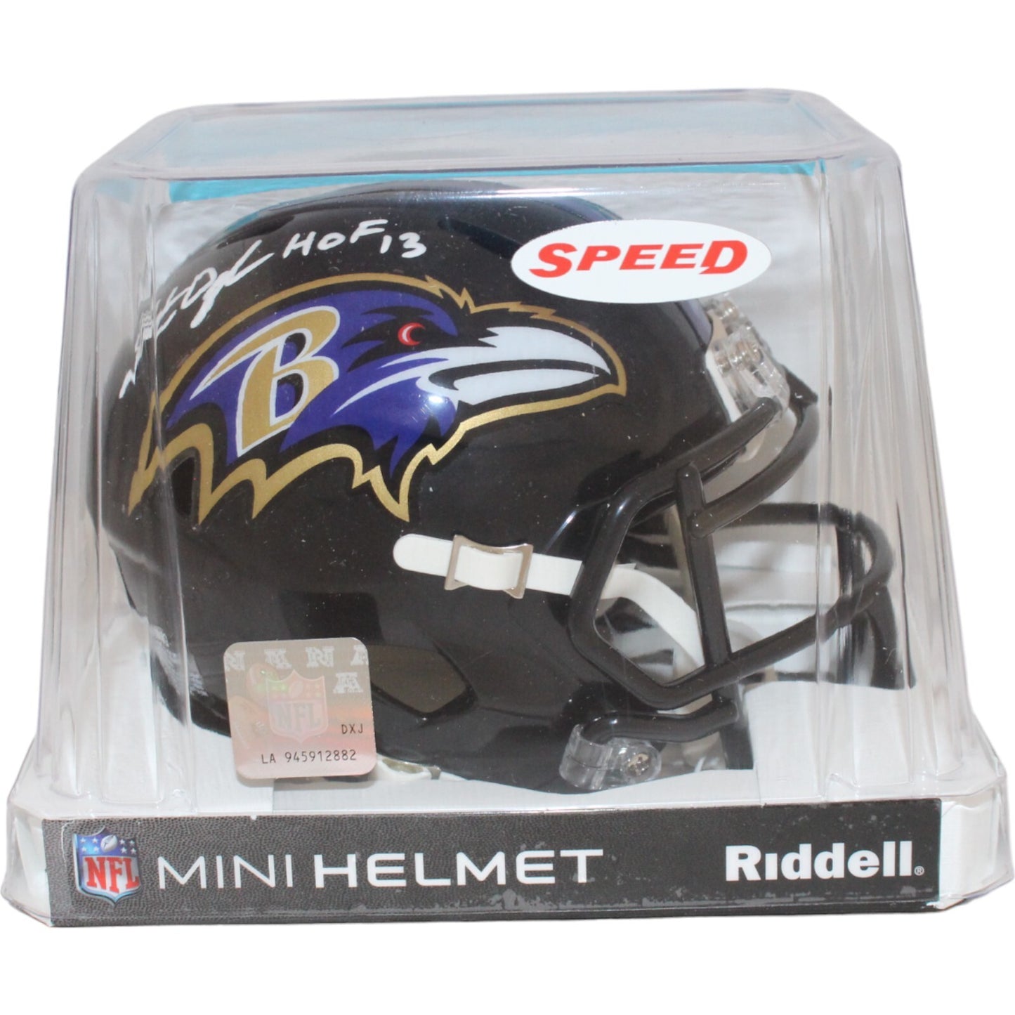 Jonathan Ogden Signed Baltimore Ravens Mini Helmet with HOF Inscription