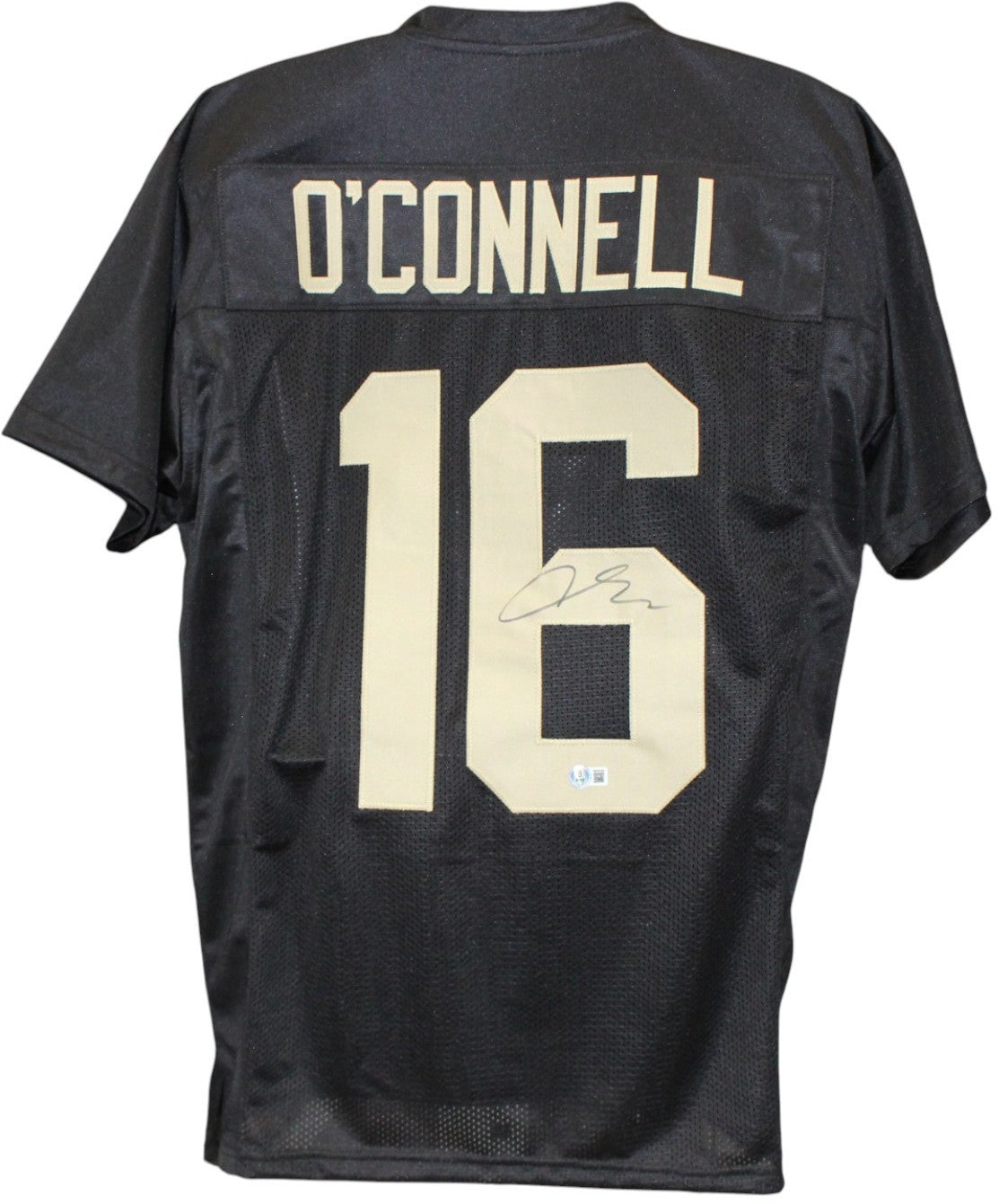 Aidan O'Connell Autographed College Style Black Jersey (Beckett Witness)