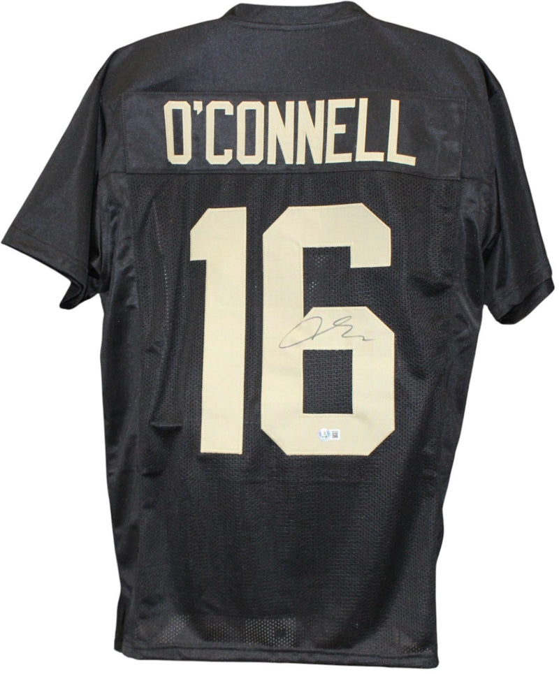 Aidan O'Connell Autographed College Style Black Jersey (Beckett Witness)