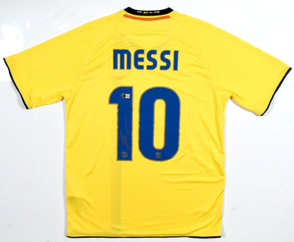 Lionel Messi Autographed Barcelona Yellow Soccer Jersey