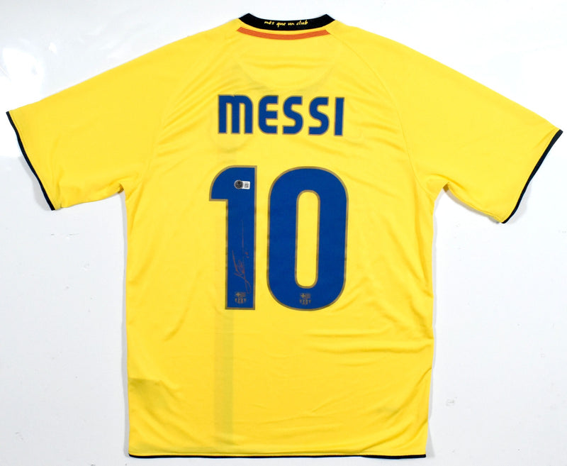 Lionel Messi Autographed Barcelona Yellow Soccer Jersey
