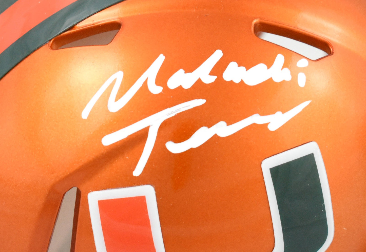 Malachi Toney Signed Miami Hurricanes Flash Speed Mini Helmet