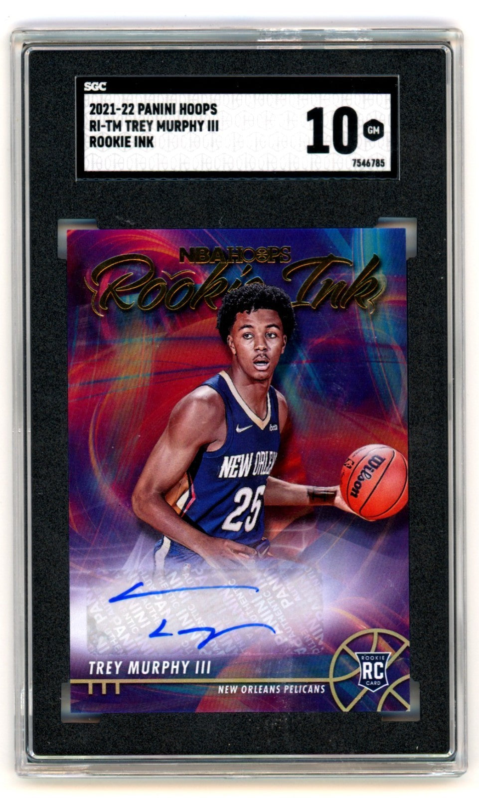 Trey Murphy III Autographed 2021-22 NBA Hoops Rookie Ink Card SGC 10