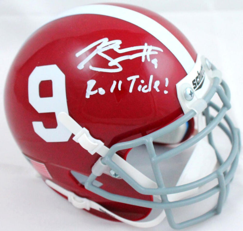 Bryce Young Signed Alabama Crimson Tide White Mini Helmet (Roll Tide Inscr)