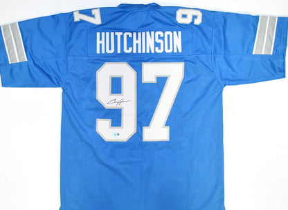 Aidan Hutchinson Signed Detroit Lions Custom Jersey - Blue