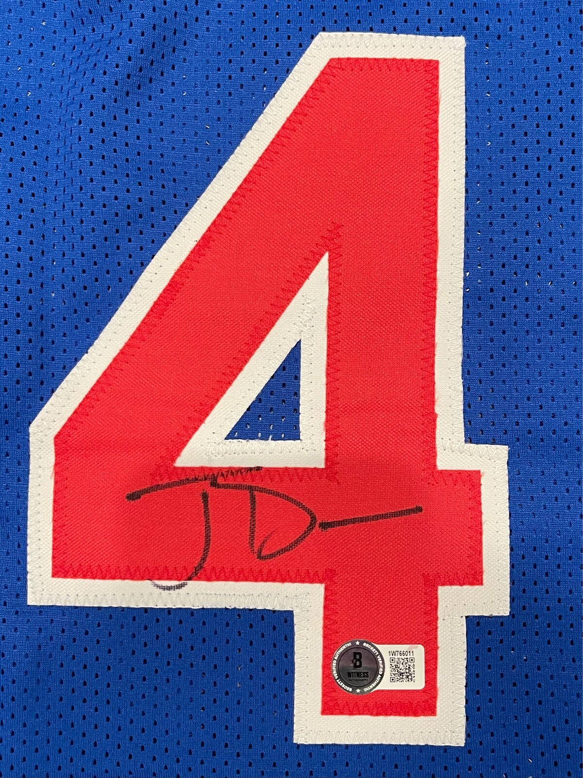 Joe Dumars Signed Detroit Pistons Custom Basketball Jersey Beckett Witness