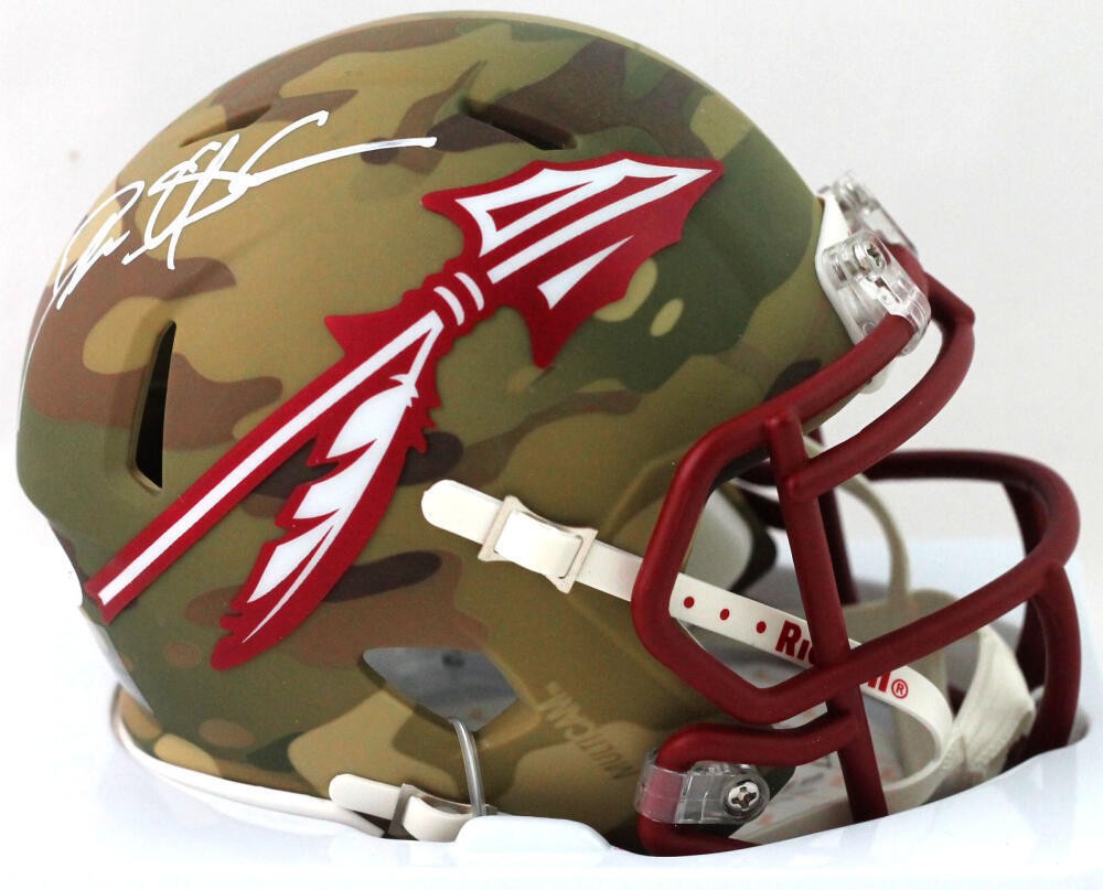 Deion Sanders Signed Florida State Camo Mini Helmet