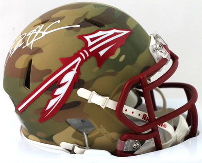 Deion Sanders Signed Florida State Camo Mini Helmet