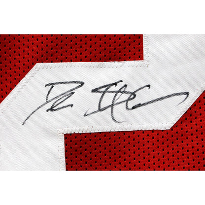 Deion Sanders Autographed Red Pro Style Custom Jersey (BAS Witnessed)