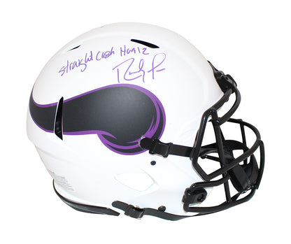Randy Moss Signed Minnesota Vikings Authentic Lunar Helmet "Straight Cash"