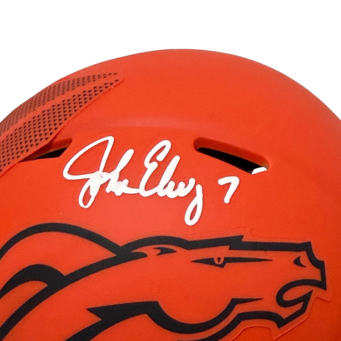 John Elway Denver Broncos Signed Riddell Rave Mini Helmet JSA