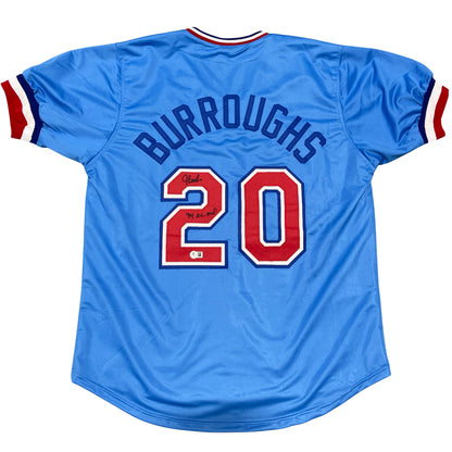 Jeff Burroughs Texas Rangers Signed Custom Jersey ('74 AL MVP) - Beckett